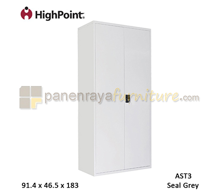 Panen Raya Furniture Lemari Arsip Besi HighPoint Granada AST3 Seal Grey 914x465x1830