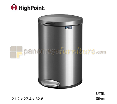 Panen Raya Tempat Sampah Injak HighPoint NOBI UT5L Silver 22x28x33