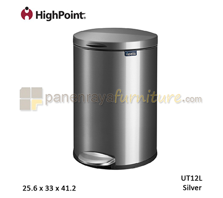 Panen Raya Tempat Sampah Injak HighPoint NOBI UT12L Silver 26x33x42