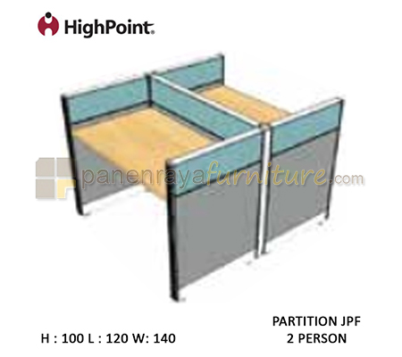 Panen Raya Furniture Workstation 2 Seater Tinggi 100 HighPoint Partition JPF Cappuccino