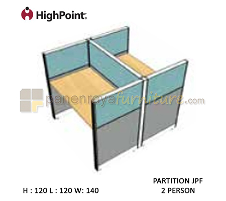 Panen Raya Furniture Workstation 2 Seater Tinggi 120 HighPoint Partition JPF Light Grey