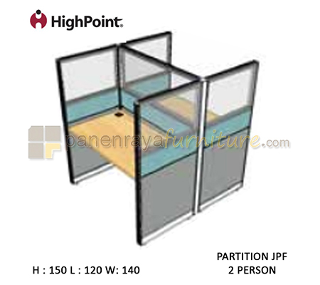 Panen Raya Furniture Workstation 2 Seater Glass Tinggi 150 HighPoint Partition JPF Cappuccino