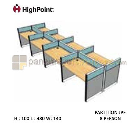 Panen Raya Furniture Workstation 8 Seater Tinggi 100 HighPoint Partition JPF Cappuccino