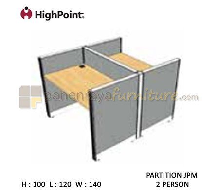 Panen Raya Furniture Workstation 2 Seater Tinggi 100 HighPoint Partition JPM Light Grey