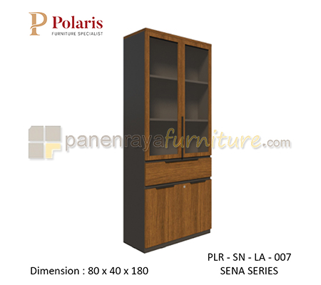 Panen Raya Furniture Lemari Arsip Tinggi 2 Pintu Kombinasi Plus 1 Laci Polaris Sena PLR SN LA 007 80x40x180