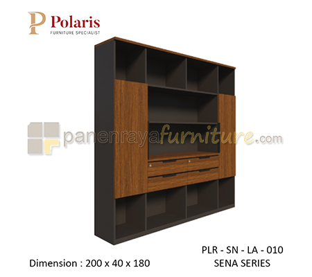 Panen Raya Furniture Rak Arsip Kantor Kombinasi 2 Pintu Panel dan 4 Laci Polaris Sena PLR SN LA 010 200x40x180
