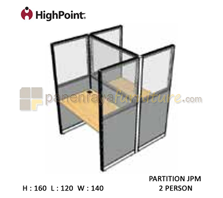 Panen Raya Furniture Workstation 2 Seater Glass Tinggi 180 HighPoint Partition JPM Oxford Cherry