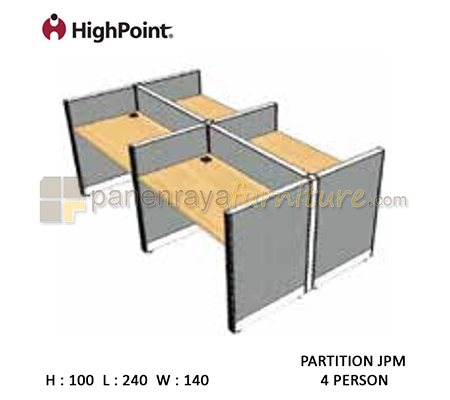 Panen Raya Furniture Workstation 4 Seater Tinggi 100 HighPoint Partition JPM Cappuccino