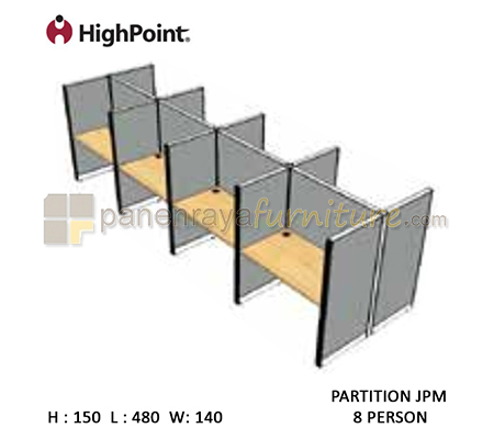 Panen Raya Furniture Workstation 8 Seater Tinggi 150 HighPoint Partition JPM Cappuccino