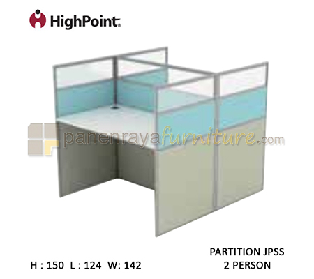 Panen Raya Workstation 2 Seater Glass Tinggi 150 HighPoint Partition JPSS Cappuccino