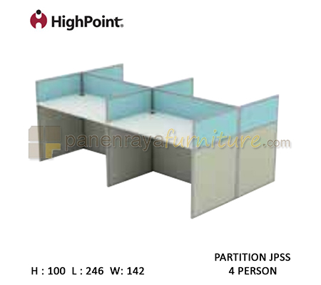 Panen Raya Furniture Workstation 4 Seater Tinggi 100 HighPoint Partition JPSS Light Grey