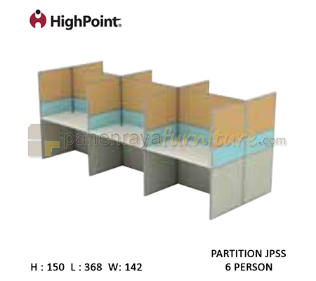 Panen Raya Workstation 6 Seater Tinggi 150 HighPoint Partition JPSS Light Grey
