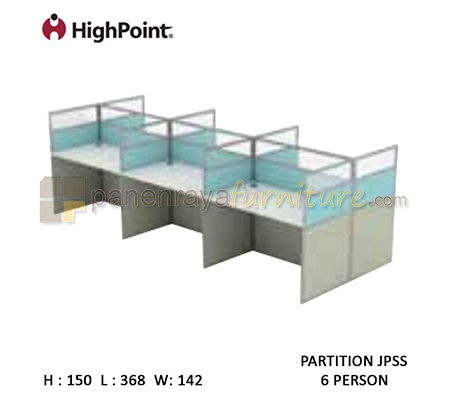 Panen Raya Workstation 6 Seater Glass Tinggi 150 HighPoint Partition JPSS Light Grey