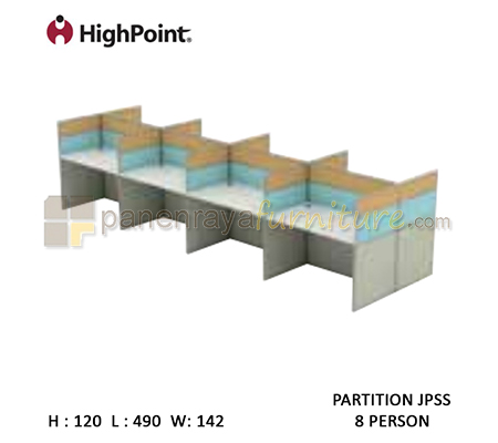 Panen Raya Workstation 8 Seater Tinggi 120 HighPoint Partition JPSS Cappuccino