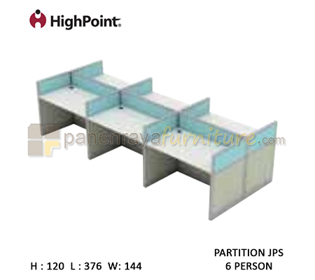 Panen Raya Workstation 6 Seater Tinggi 120 HighPoint Partition JPS Light Grey