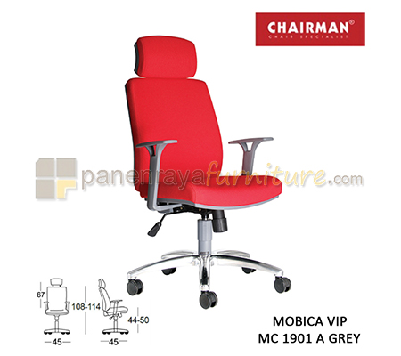 Panen Raya Furniture Kursi Kantor Chairman Mobica VIP MC 1901 A Grey