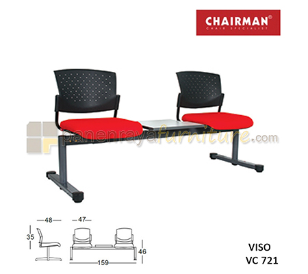 Panen Raya Furniture Kursi Tunggu 2 Seaters Plus Meja Chairman Viso VC 721