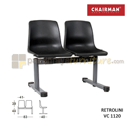 Panen Raya Furniture Kursi Tunggu 2 Seaters Chairman Retrolini VC 1120