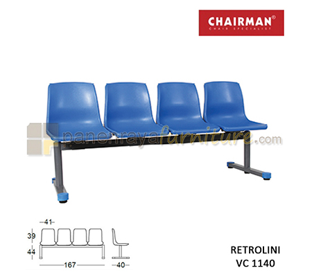 Panen Raya Furniture Kursi Tunggu 4 Seaters Chairman Retrolini VC 1140