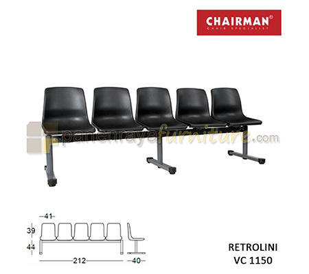 Panen Raya Furniture Kursi Tunggu 5 Seaters Chairman Retrolini VC 1150