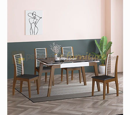 Panen Raya Furniture Meja Makan 4 Kursi Siantano Fujiyama