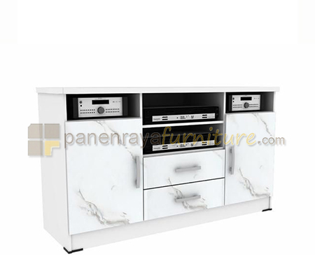Panen Raya Meja TV Romaro RTV 0809 White Maarble 120x40x71