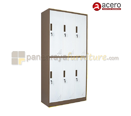 Panen Raya Furniture Locker Besi Acero AC LS 306 Brown-Beige 90x40x185