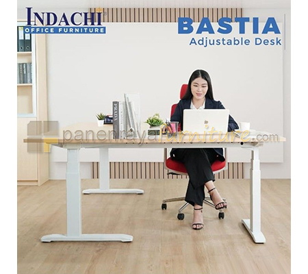 Panen Raya Furniture Meja Kerja Indachi Bastia Adjustable Desk BA 201 L HPL 2000x800x645-1230