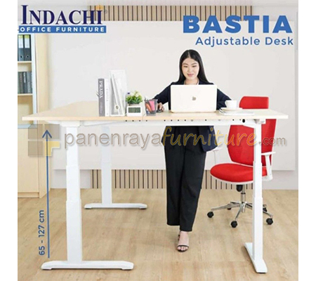 Panen Raya Furniture Meja Kerja Indachi Bastia Adjustable Desk BA 202 B L Melamine 2200x800x645-1230