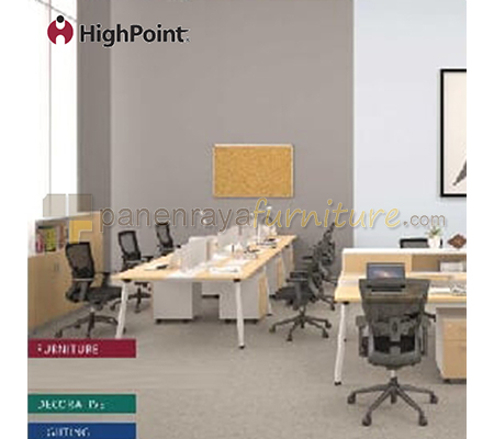 Panen Raya Workstation Staff 6 Seater HighPoint Clarion WSCL 06 1470 White 420x140x75