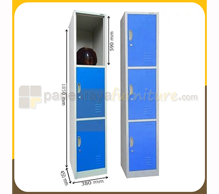 Panen Raya Furniture Locker Besi Kozure KL 3 Biru 380x450x1850