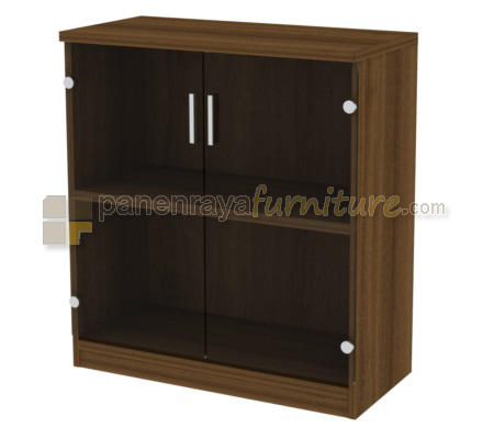 Panen Raya Lemari Arsip Rendah Pintu Kaca Expo DLC 00 Teak Wood 79x40x88