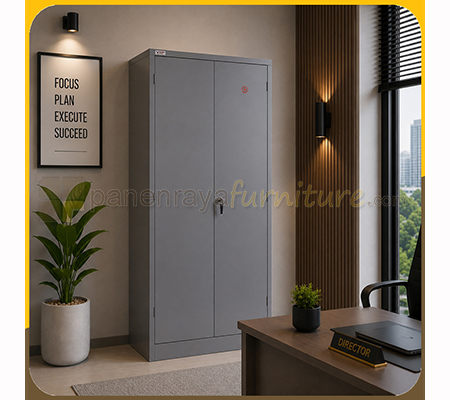 Panen Raya Furniture Lemari Arsip Besi VIP V 202 Grey 90x45x183