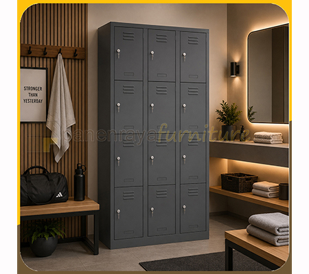 Panen Raya Locker Besi VIP V 412 Grey 900x450x1830