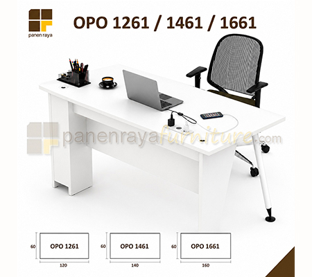 Panen Raya Meja Kantor 1 Staff Modera OPO 1261 / OPO 1461 / OPO 1661 White