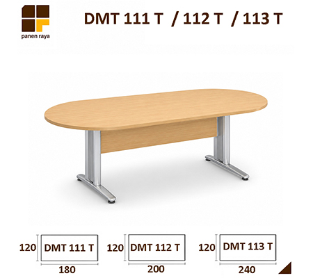 Panen Raya Furniture Meja Meeting Oval Indachi Titanium DMT 111 T / DMT 112 T / DMT 113 T Maple