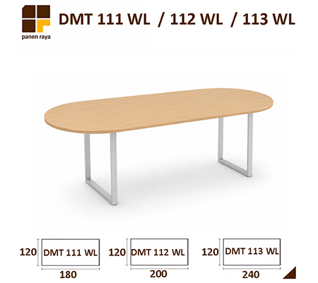 Panen Raya Furniture Meja Meeting Oval Indachi Wilson DMT 111 WL / DMT 112 WL / DMT 113 WL Maple