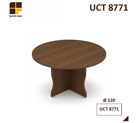 Panen Raya Furniture Meja Meeting Bundar UNO UCT 8771 Walnut D.120x75