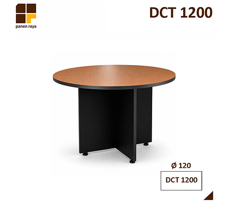 Panen Raya Furniture Meja Meeting Bundar Euro DCT 1200 Cherry Black D.120x75