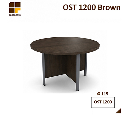 Panen Raya Furniture Meja Meeting Bundar Orbitrend OST 1200 Brown D.115x75