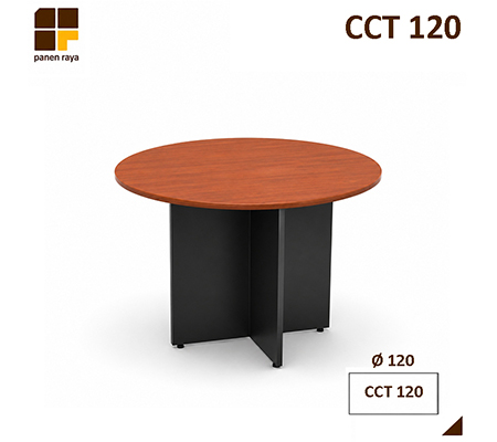 Panen Raya Furniture Meja Meeting Bundar Modera CCT 120 Cherry D.120x75