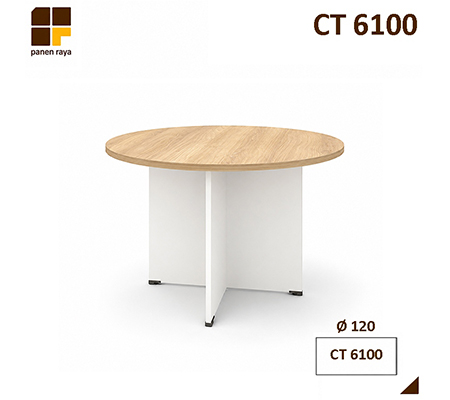 Panen Raya Furniture Meja Meeting Bundar HighPoint Six CT 6100 Cappucinno D.120x75