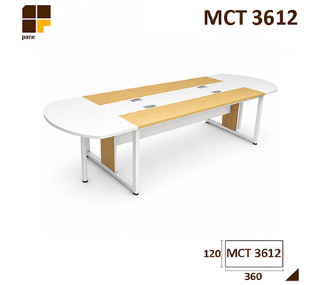 Panen Raya Furniture Meja Meeting Oval QBIC MCT 3612 Maple 360x120x75