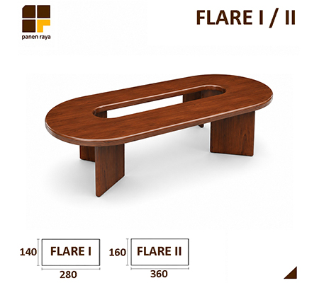 Panen Raya Furniture Meja Meeting Oval Indachi Executive FLARE I / FLARE II / FLARE III 280-420x140-180x76