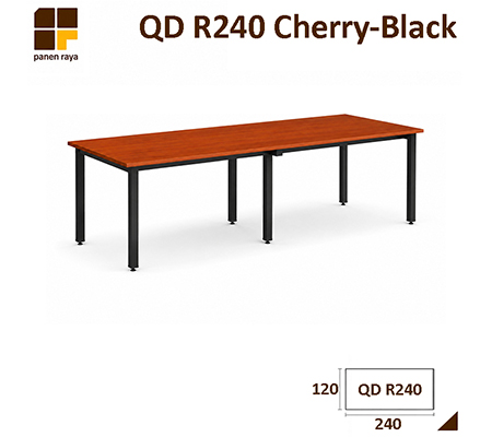 Panen Raya Furniture Meja Meeting Persegi Lunar QD R240 Kaki Besi Black 240x120x75