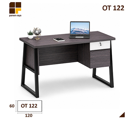 Panen Raya Furniture Meja Kantor Siantano OT 122 Grey Ashtree 120x60x75