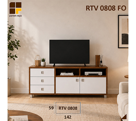 Panen Raya Meja TV Romaro RTV 0808 Italian White 142x40x59