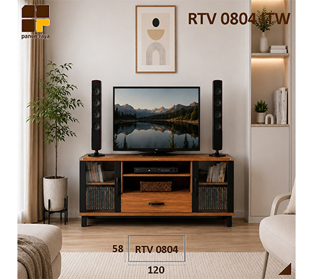 Panen Raya Meja TV Romaro RTV 0804 Italian Walnut 120x40x58