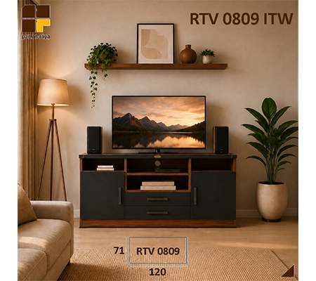 Panen Raya Meja TV Romaro RTV 0809 Italian Walnut 120x40x71